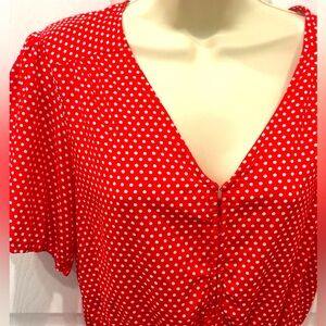 ELODIE FROM NORDSTROM - RED AND WHITE POLKA DOT TOP